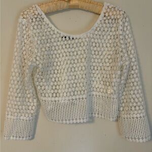 Forever 21 White Lace Crop Top